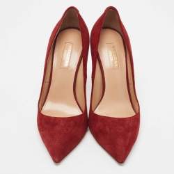 Aquazzura Burgundy Suede Purist Pumps Size 37.5