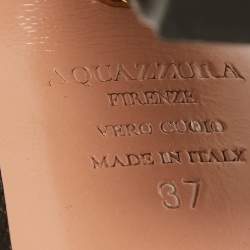 Pre Owned Aquazzura Brown Velvet Mira Block Heel Sandals Size 37