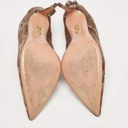 Pre Owned Aquazzura Brown Suede Animal Print Pumps Size 39.5