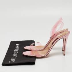 Pre Owned Aquazzura Pink PVC So Nude Slingback Sandals Size 38