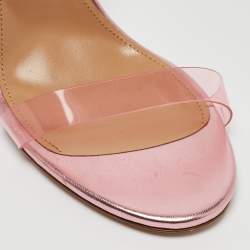 Pre Owned Aquazzura Pink PVC So Nude Slingback Sandals Size 38