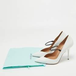 Pre Owned Aquazzura White Leather Mary Jane Pumps Size 40