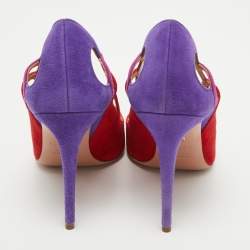 Pre Owned Aquazzura Tricolor Suede Fenix Pumps Size 38