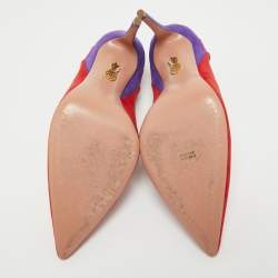 Pre Owned Aquazzura Tricolor Suede Fenix Pumps Size 38