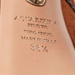 Pre Owned Aquazzura Black/Brown Suede and Leather Ankle Sandals Size 38.5