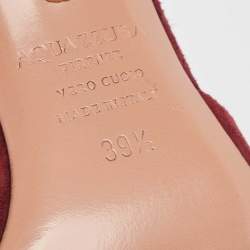 Pre Owned Aquazzura Plum Suede Powder Puff Slingback Pumps Size 39.5