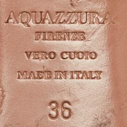 Pre Owned Aquazzura Burgundy Suede Powder Puff Flat Mules Size 36