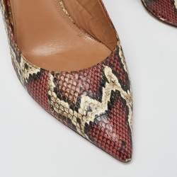 Pre Owned Aquazzura Multicolor Python Leather Forever Marilyn Tassel Detail Pointed Toe Pumps Size 37