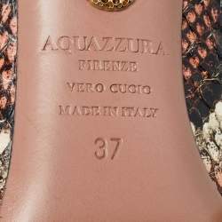 Pre Owned Aquazzura Multicolor Python Leather Forever Marilyn Tassel Detail Pointed Toe Pumps Size 37