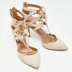 Aquazzura Beige Suede Belgravia Pumps Size 37