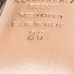 Pre Owned Aquazzura Black Leather Studded Gladiator Sandals Size 36