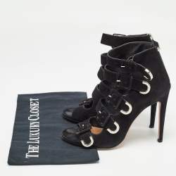 Aquazzura Black Suede Claudia Schiffer Boots Size 36