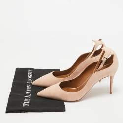 Pre Owned Aquazzura Pink Suede Dolce Vita Pumps Size 41
