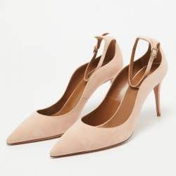 Pre Owned Aquazzura Pink Suede Dolce Vita Pumps Size 41