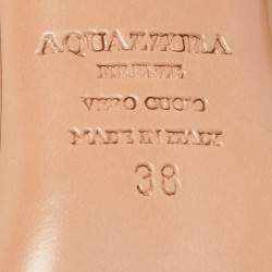 Pre Owned Aquazzura Beige Mesh Cut Out Lace Up  Sandals Size 38