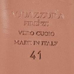 Pre Owned Aquazzura Pink Satin Pom-Pom Embellishments Pointed Toe Flat Mules Size 41