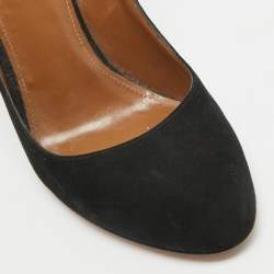 Pre Owned Aquazzura Black Suede Alix Ankle Strap Pumps Size 39