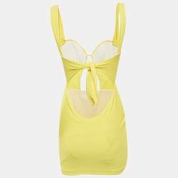 Pre Owned فستان قصير ملمس جورسي ليمون أصفر أرابيلا لندن ميوز مقاس صغير جدًا - إكس سمول