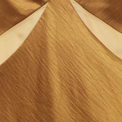 Arcina Ori Brown Satin Devora Halter Neck Maxi Dress S