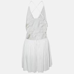 Pre Owned فستان آري يو أم آي جيرسي أبيض قصير مقاس صغير (سمول)