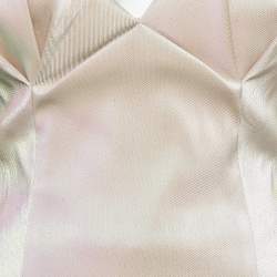 Area Champagne Pink Lame Strapless Mini Dress M