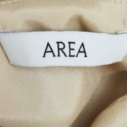 Area Champagne Pink Lame Strapless Mini Dress M