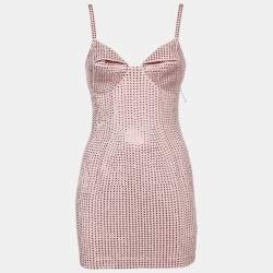 Area Candy Rose Jersey Crystal Embellished Mini Dress S