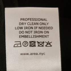 Pre Owned Area Pink Wool Rhinestone Heart-Patch Mini Dress XS