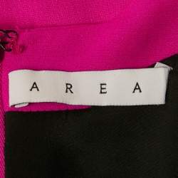 Pre Owned Area Pink Wool Rhinestone Heart-Patch Mini Dress XS