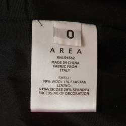 Pre Owned Area Pink Wool Rhinestone Heart-Patch Mini Dress XS