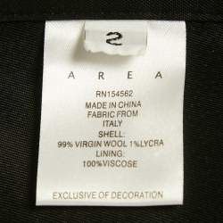 مملوكة مسبقًا Area Black Crystal Embellished Wool Bustier Crop Top S