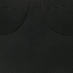 مملوكة مسبقًا Area Black Crystal Embellished Wool Bustier Crop Top S