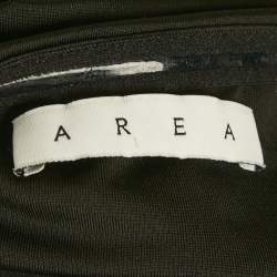 Pre Owned Area Black Jersey Crystal Embellished Strapless Mini Dress XXS