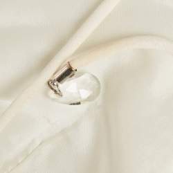 مملوكة مسبقًا Area Cream Silk Blend Crystal Embellished Crop Top XS