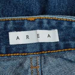 Pre Owned بنطلون جينز أريا دينم أزرق بفتحة قلب على الساق واسع الساق مقاس صغير