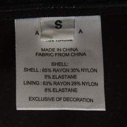 Pre Owned Area Black Jersey Crystal-Embellished Corset Top S