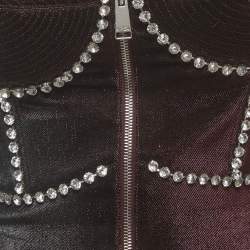 Pre Owned توب أريا كورسيه مزين معدني خمري مقاس وسط