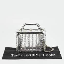 مملوكة مسبقًا حقيبة يد منطقة x بيرتوني لينغ لينغ فضية جلدية و PVC