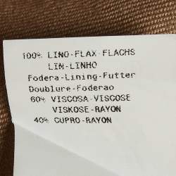 Pre Owned Armani Collezioni Brown Linen Single Breasted Blazer M