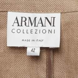 Pre Owned Armani Collezioni Brown Linen Single Breasted Blazer M