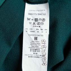 Pre Owned Armani Collezioni Green Crepe Faux Wrap Midi Dress M