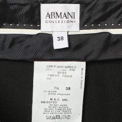 Pre Owned Armani Collezioni Black Wool Pants S