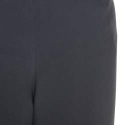 Pre Owned Armani Collezioni Grey Crepe Wide Leg Trousers M