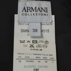 Pre Owned Armani Collezioni Navy Blue Flared Bottom Cady Maxi Skirt S