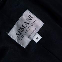 Pre Owned Armani Collezioni Navy Blue Striped Wool Skirt Suit M