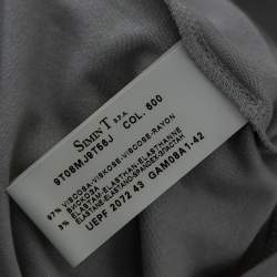 Pre Owned تي شيرت أرماني كوليزوني تريكو رصاصي رقبة مستديرة مقاس كبير جداً (اكس لارج)