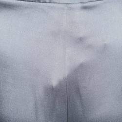 Pre Owned Armani Collezioni Grey Silk Trousers L