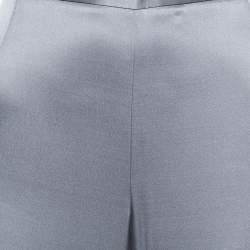 Pre Owned Armani Collezioni Grey Silk Trousers L
