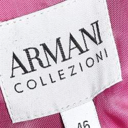 Armani Collezioni Pink Sateen Ruffled Cropped Jacket L