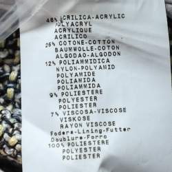 Pre Owned جاكيت أرماني كولليزيوني متعدد الألوان مزخرف شراشيب تويد بزر أمامي مقاس كبير